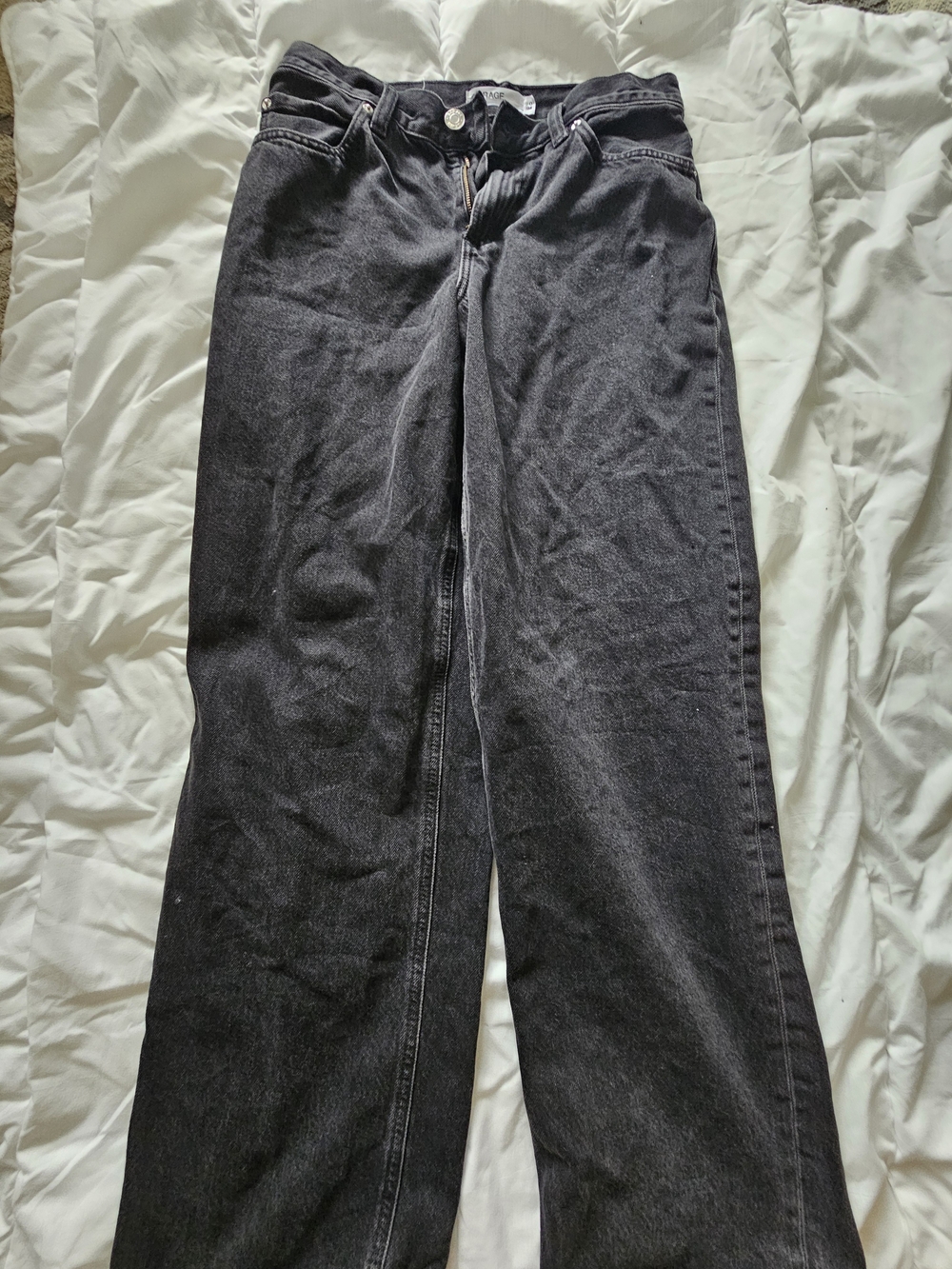 Garage Black Wide-Leg Jeans